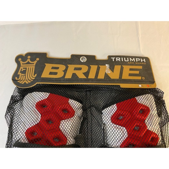 NEW OLD STOCK Brine Triumph 2 RED/ WHITE  Lacrosse Arm Guard  Pad Medium - Picture 2 of 5
